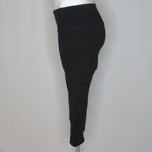 Prana Black Stash Pocket Crop Leggings 20" Women's M Medium - Picture 3 of 10